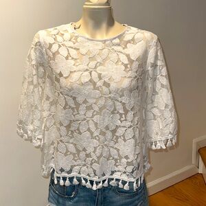 HARLOWE & GRAHAM WHITE LACE TOP